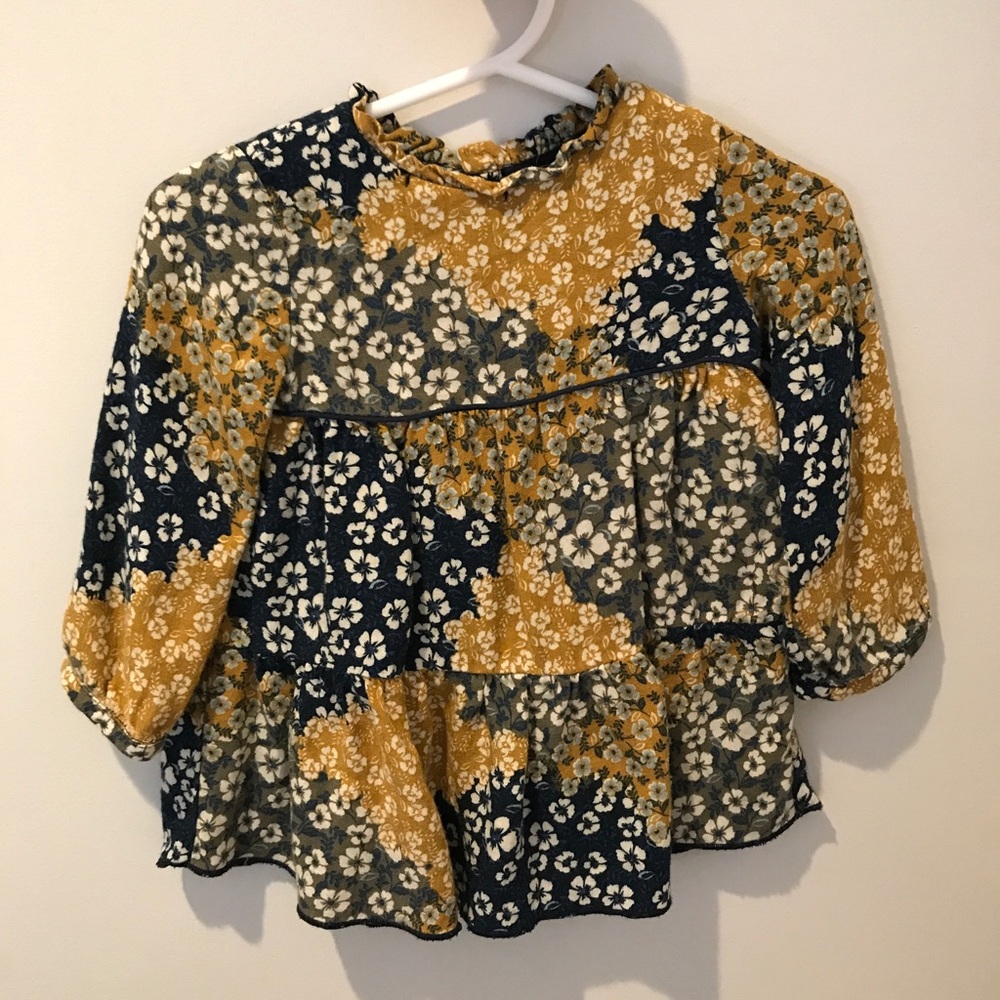 Zara kids floral blouse 6/9 month